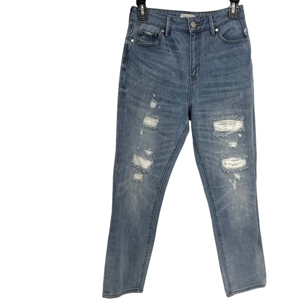 Pacsun Medium Wash Distressed Girlfriend High Rise Jeans Womens 26 Blue Denim
